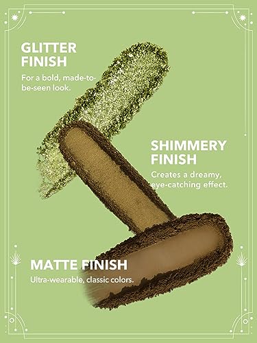 SHEGLAM Glitter Metallic Green Gold Eyeshadow Palette 8-Color High Pigment Long Wearing Virtuous Virgo Horoscope Collect