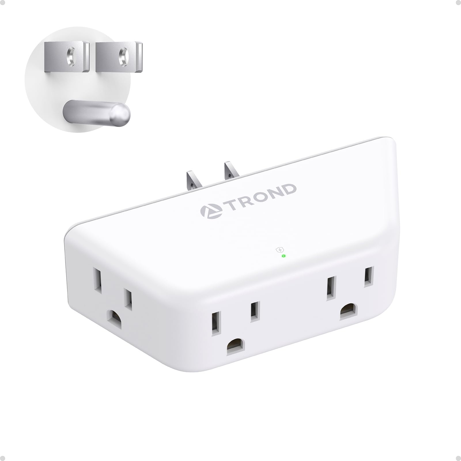 TROND Surge Protector Outlet Extender for Home Office White
TROND Multi Plug Wall Outlet Adapter for Travel White
TROND 