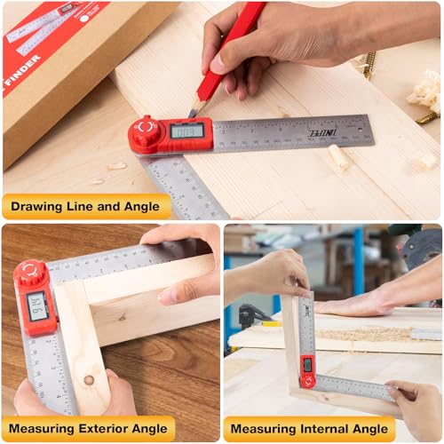 Stainless Steel Digital Angle Finder Protractor for Woodworking, Carpenter, Construction (7inch/200mm)