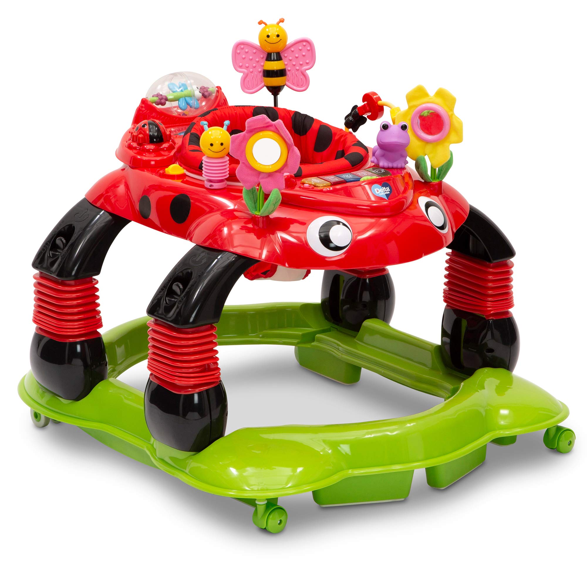 Delta Children Lil Play Station 4-in-1 Activity Walker - Rocker, Activity Center, Bouncer, Walker - Adjustable Seat Heig